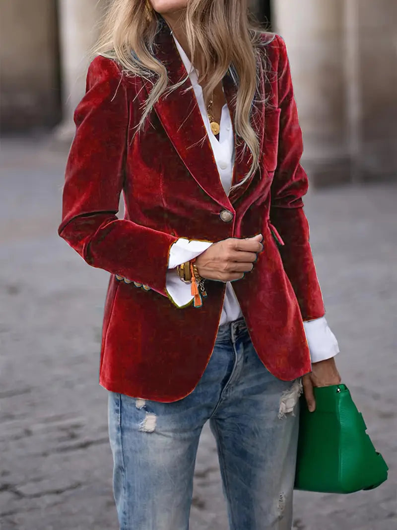Isla | Elegant Velvet Blazer