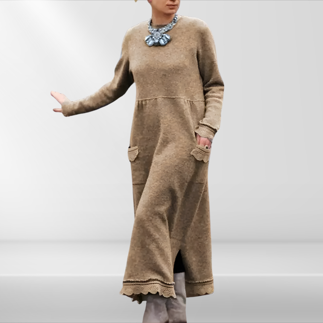 Elyndra | Long Elegant Winter Dress
