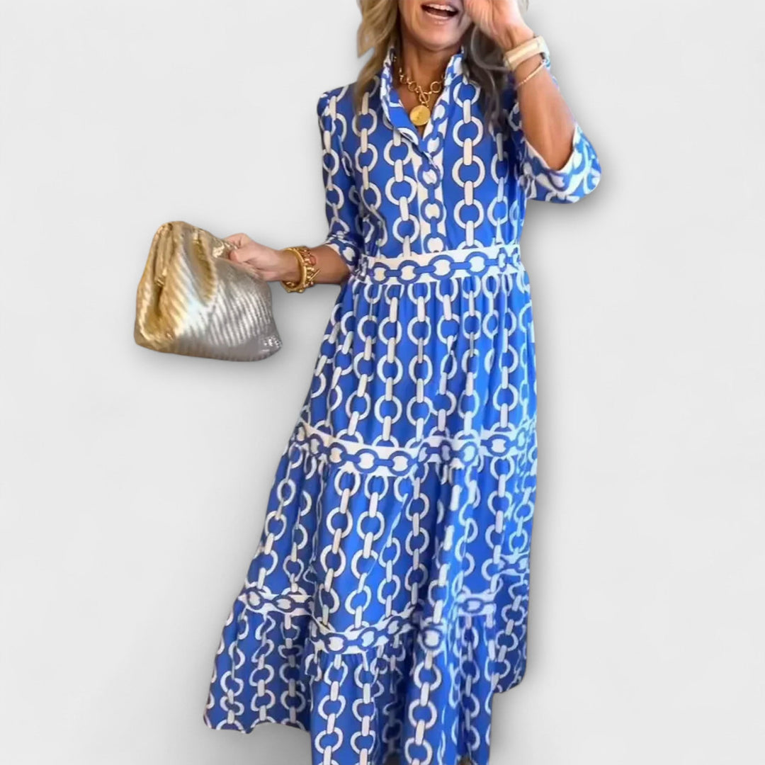 Lunedra | Midi dress with chain pattern