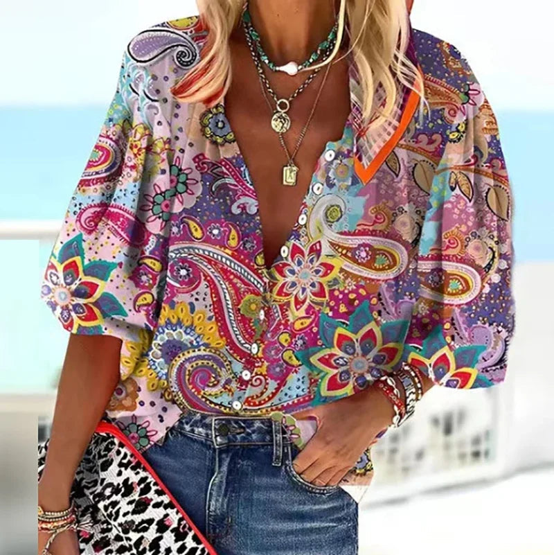 AYELIN™ | VINTAGE BUTTON BLOUSE 0