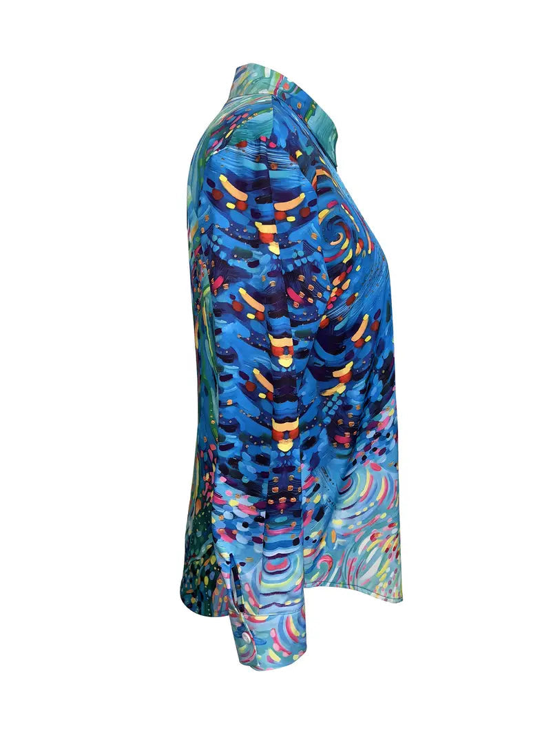 Aylaria™ | Abstract Watercolour Blouse 2