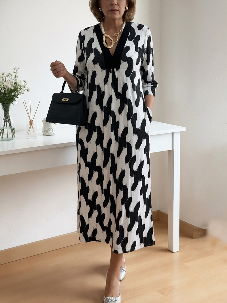 Artelisse | Artistic V Neck Midi Dress