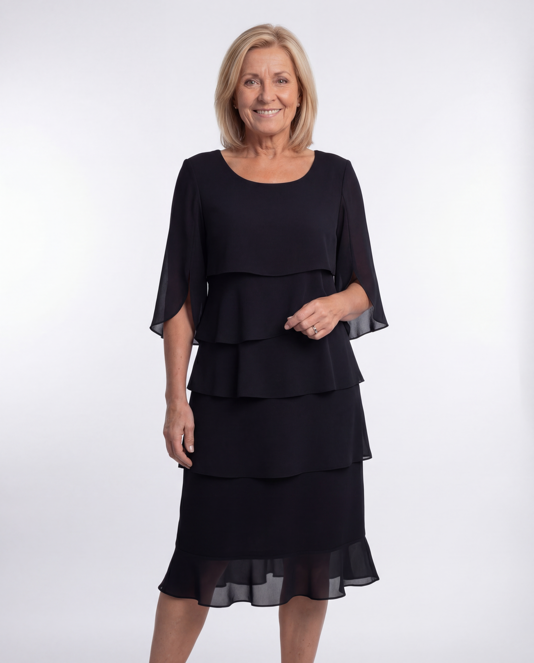 Charlotte | Elegant Midi Dress With Sleeves 0