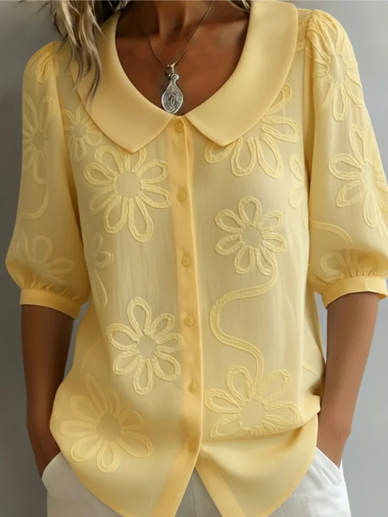 Clara | Womens Blouse With Elegant Floral Details