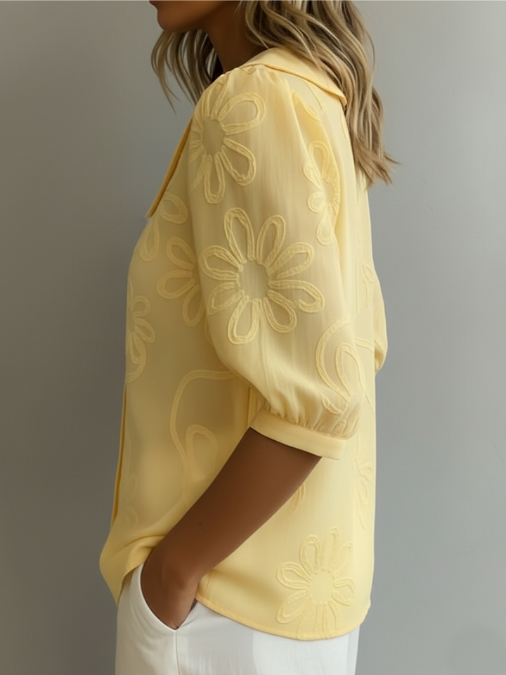Clara | Womens Blouse With Elegant Floral Details