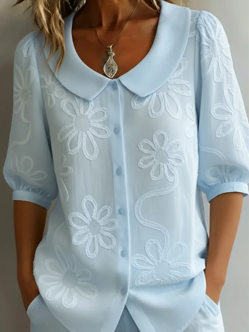 Clara | Womens Blouse With Elegant Floral Details