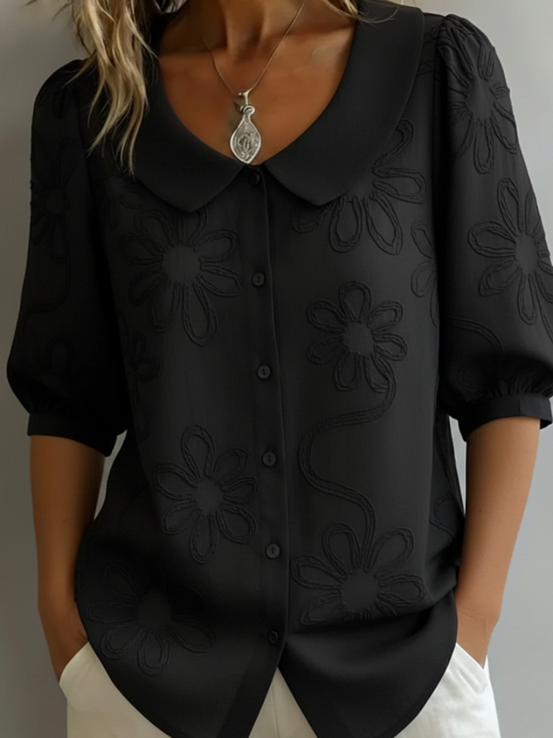 Clara | Womens Blouse With Elegant Floral Details