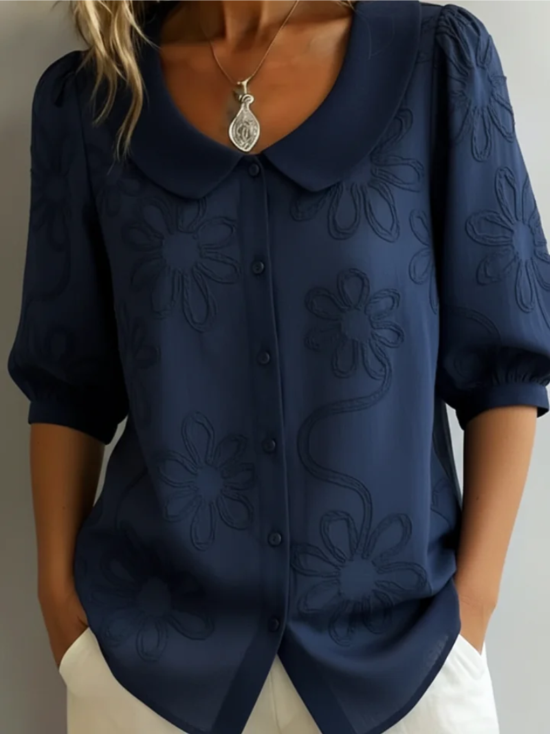 Clara | Womens Blouse With Elegant Floral Details