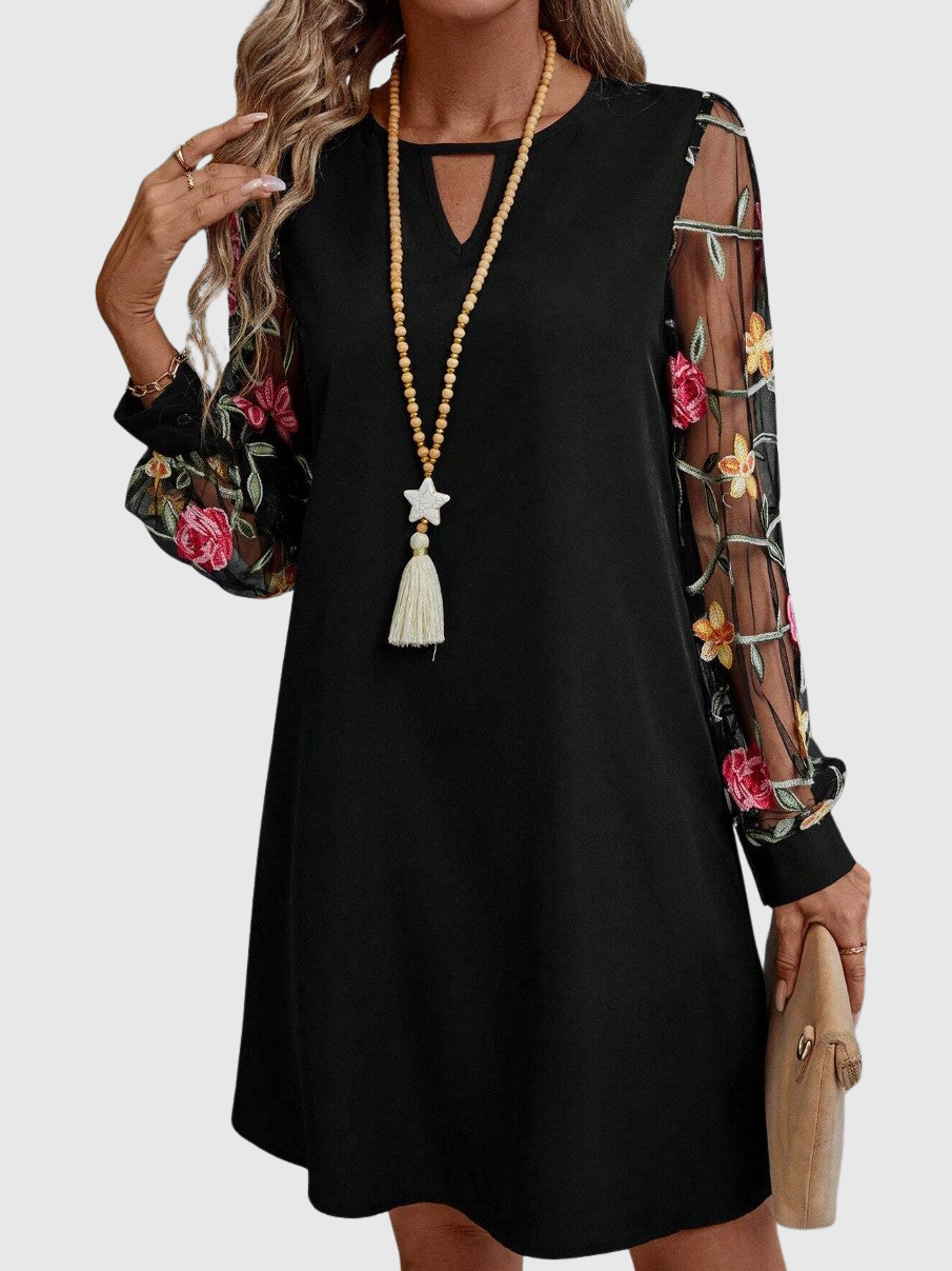 Marvielleth | Elegant V-neck Dress With Statement Sleeves