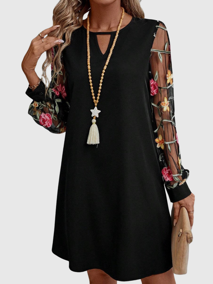 Marvielleth | Elegant V-neck Dress With Statement Sleeves