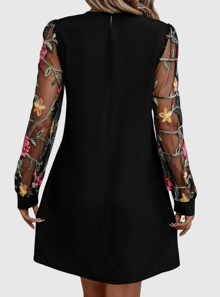 Marvielleth | Elegant V-neck Dress With Statement Sleeves