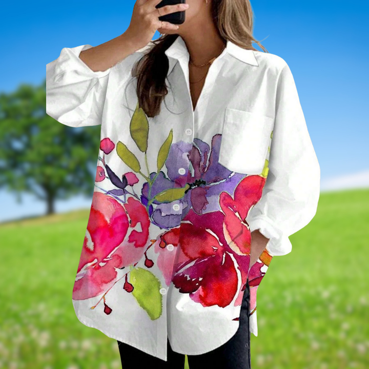 EVELORA™ | FLORAL TIE-DYE BLOUSE 2