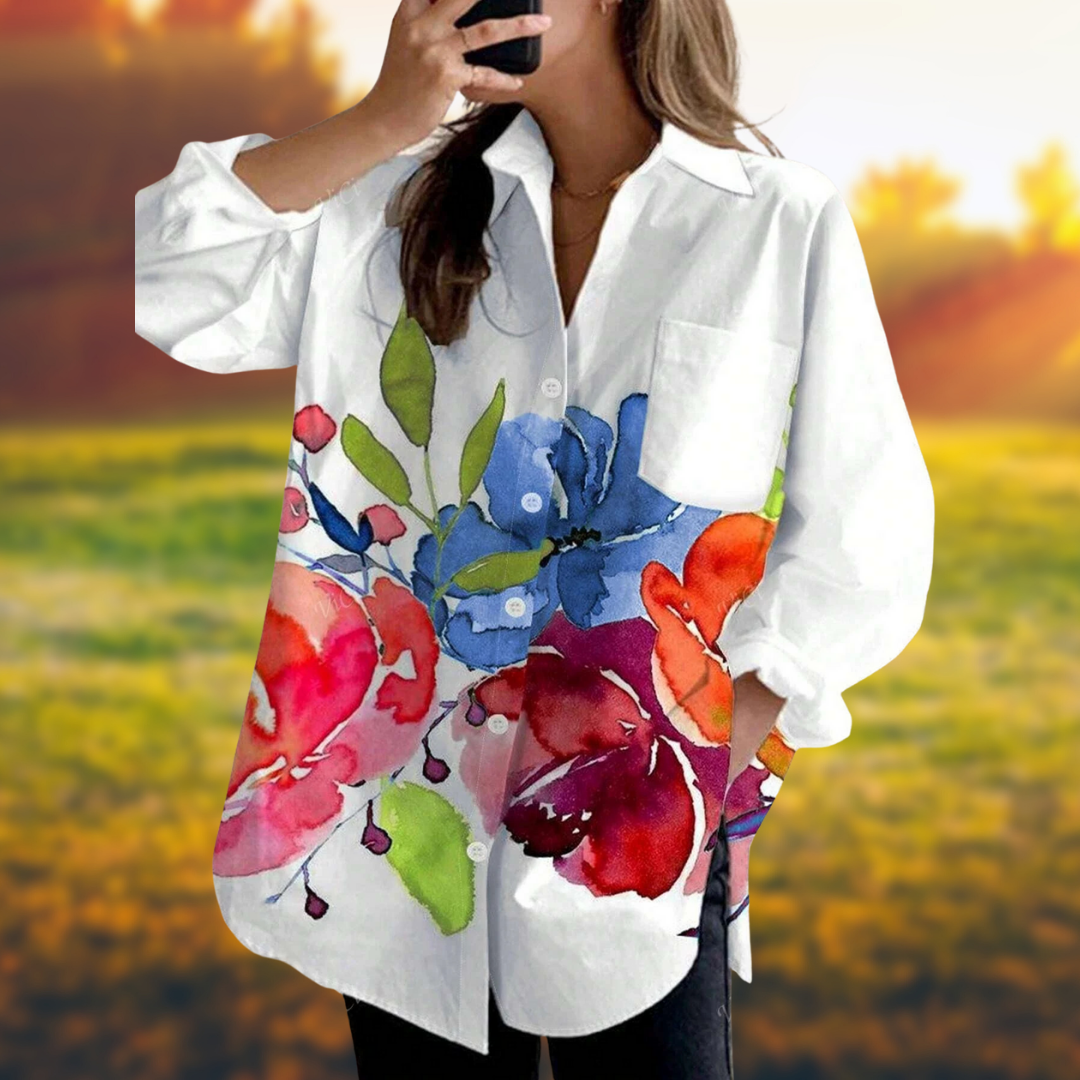 EVELORA™ | FLORAL TIE-DYE BLOUSE 3