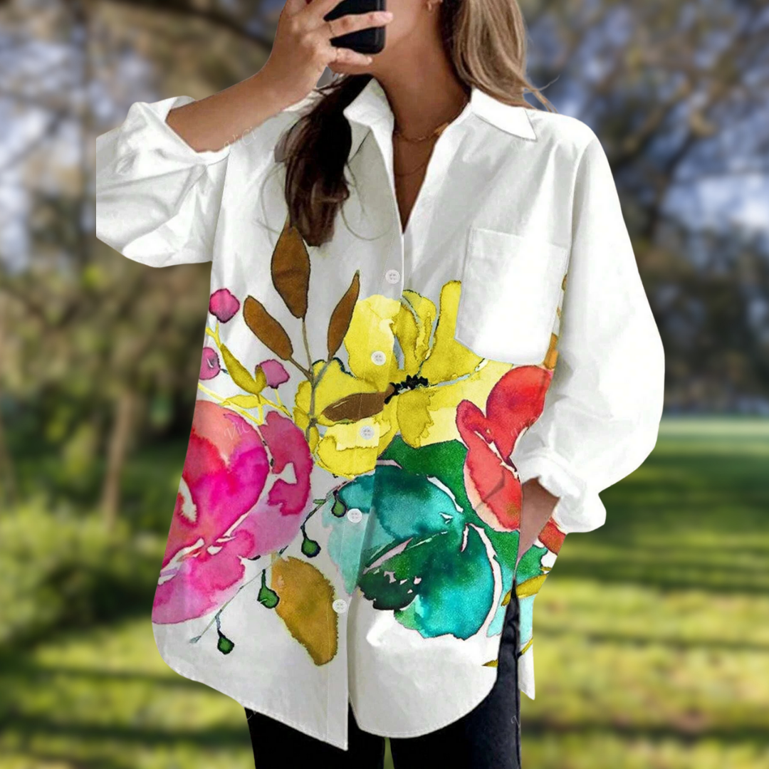EVELORA™ | FLORAL TIE-DYE BLOUSE 4