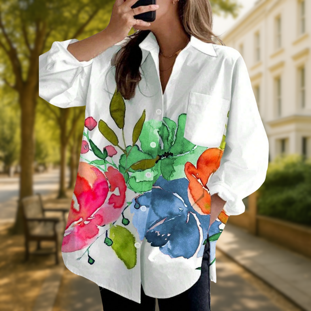 EVELORA™ | FLORAL TIE-DYE BLOUSE 5