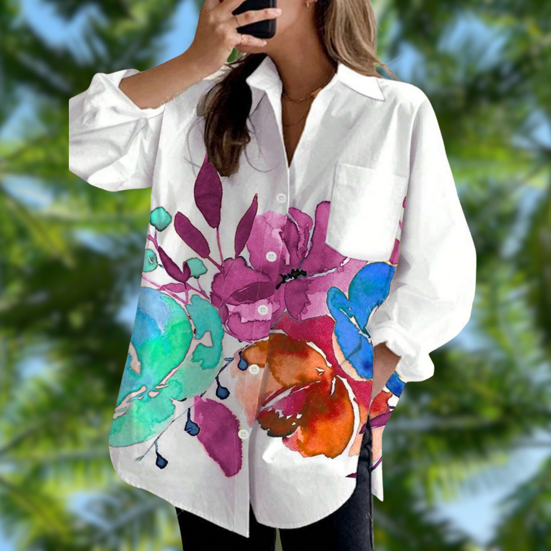 EVELORA™ | FLORAL TIE-DYE BLOUSE 6