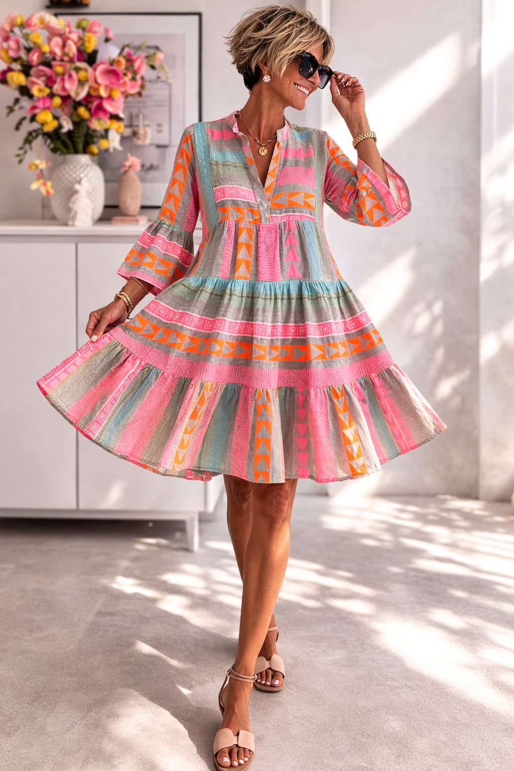 Elena | Long Sleeve Midi Dress for Women 0