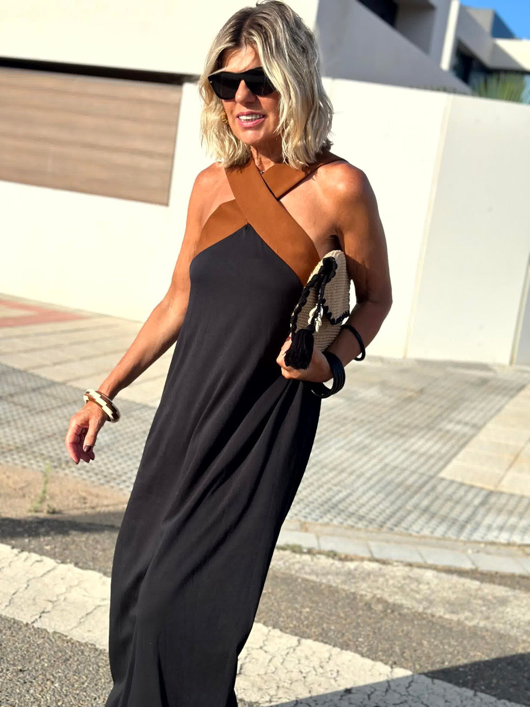 Elisara | open back halter dress