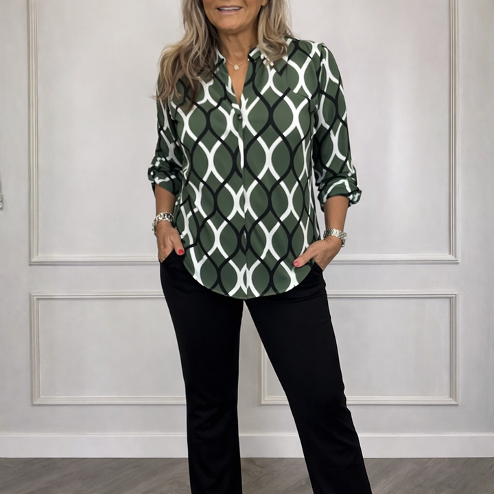 Janny™ | Casual Blouse with Long Sleeves and Elegant Pattern 1