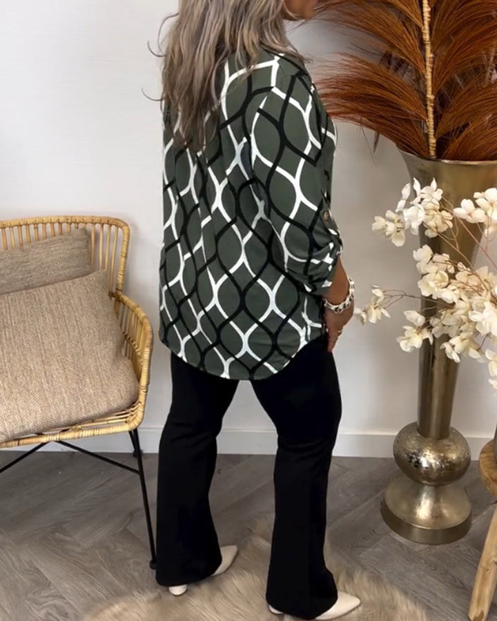 Janny™ | Casual Blouse with Long Sleeves and Elegant Pattern 3
