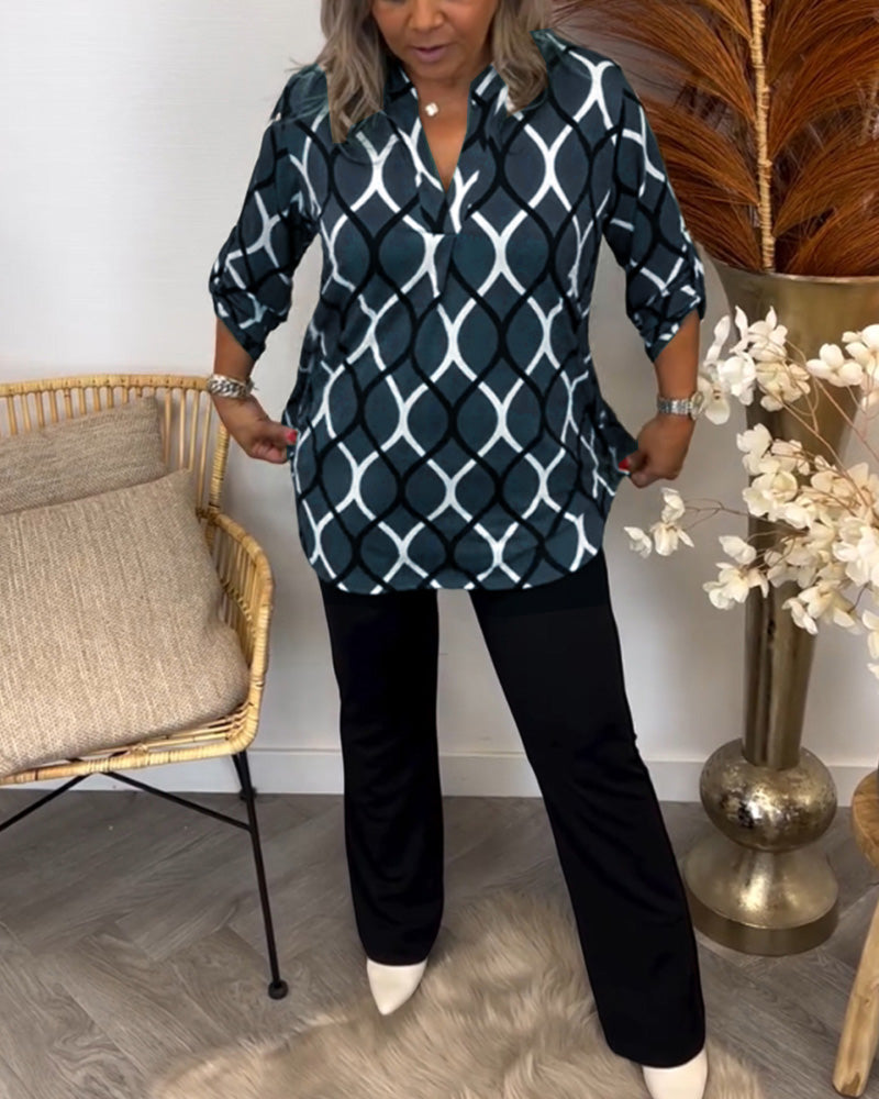 Janny™ | Casual Blouse with Long Sleeves and Elegant Pattern 5