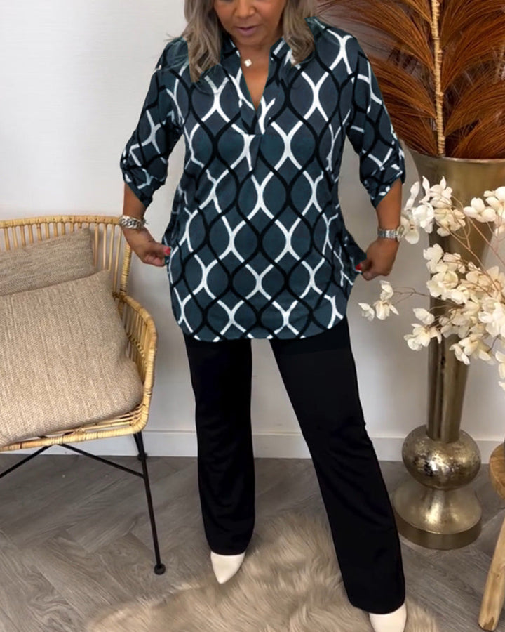 Janny™ | Casual Blouse with Long Sleeves and Elegant Pattern 5