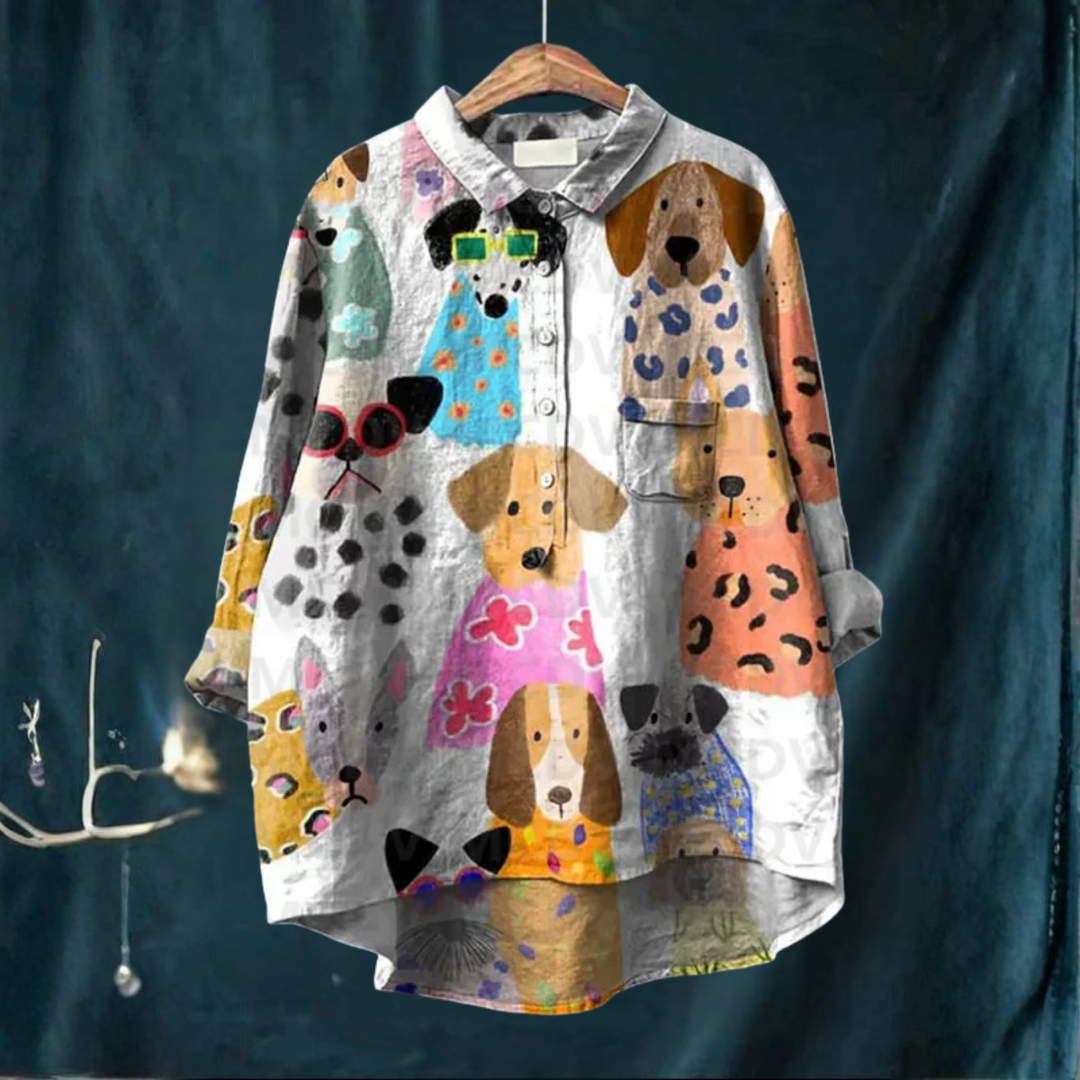 Koori™ | Dog Print Blouse 0