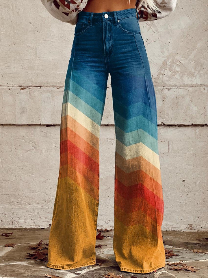 Léa - Elegant Retro Zigzag Pants 1
