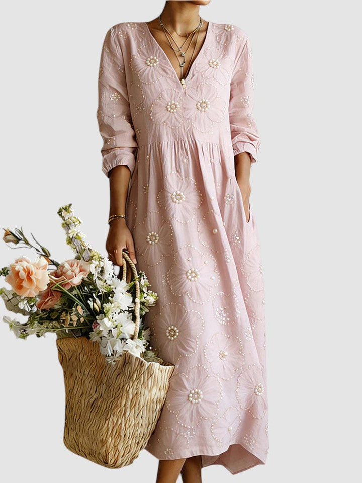 Lena | Womens Dress, Elegant Floral Midi for Wedding Guests and Summer Occasions 1