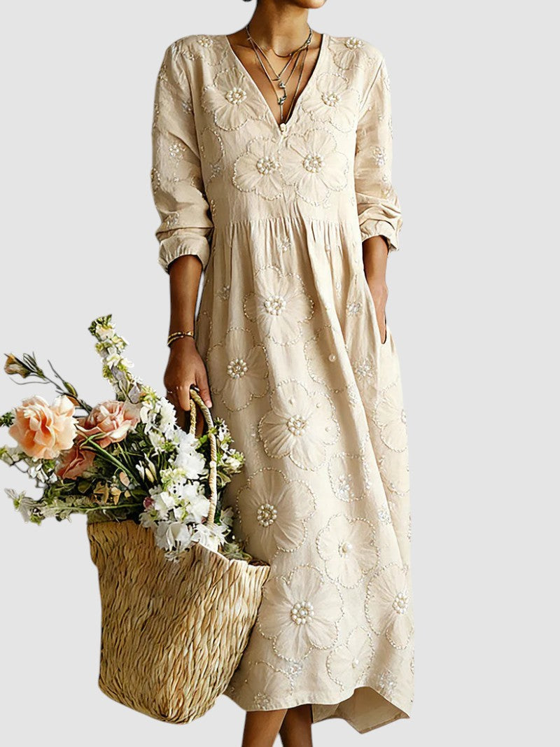 Lena | Womens Dress, Elegant Floral Midi for Wedding Guests and Summer Occasions 3