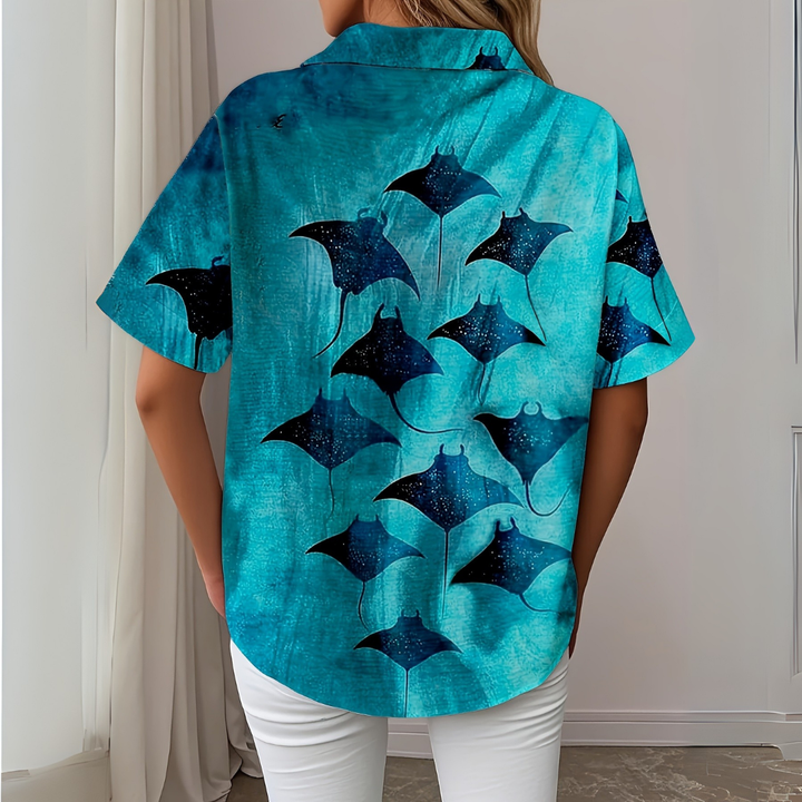 Marivienne™ | Watercolour Ocean Print Shirt 1