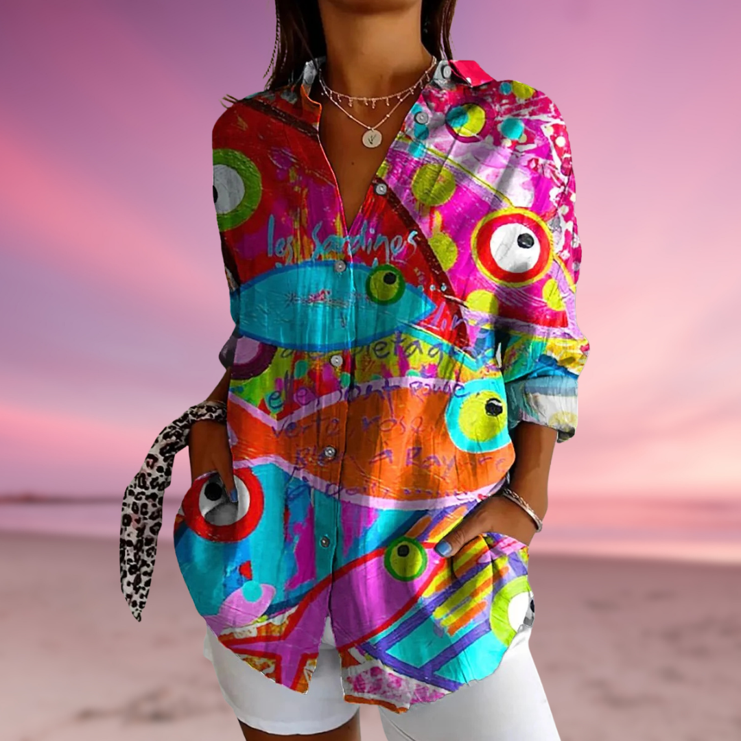 NERAIA™ | FISH-PRINT BLOUSE 0
