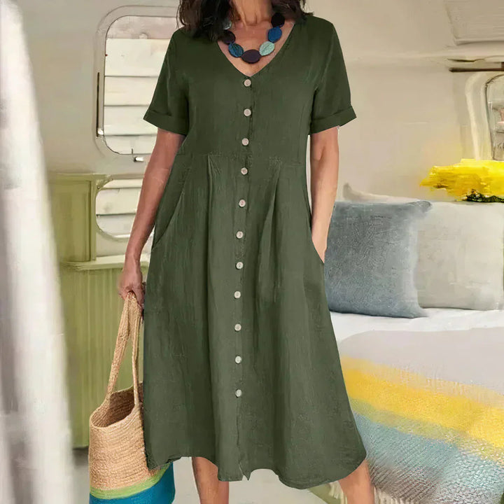 Quency | Elegant Linen Summer Dress 4