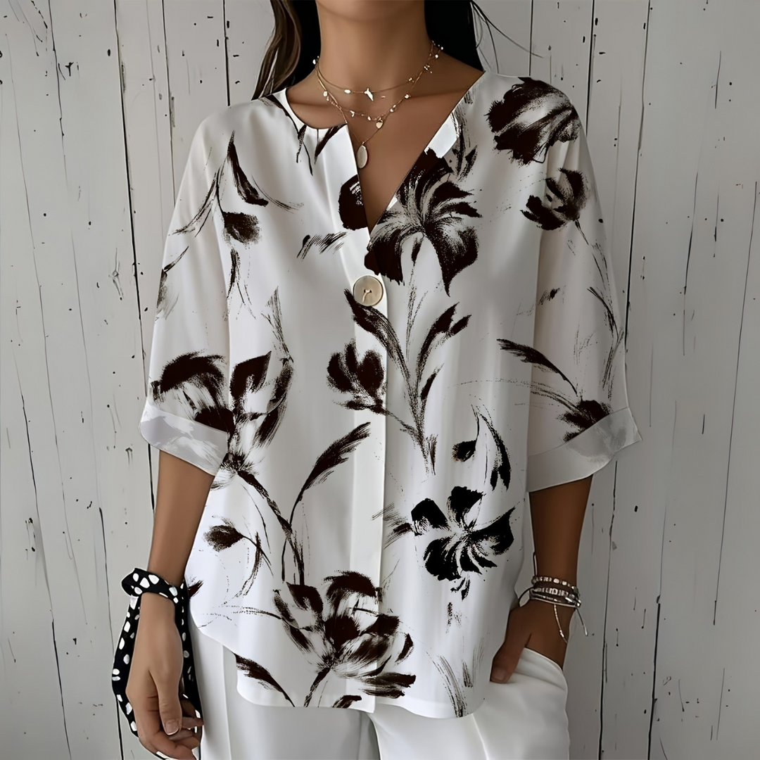 Selira™ | Watercolour Floral Long Sleeve Blouse 3