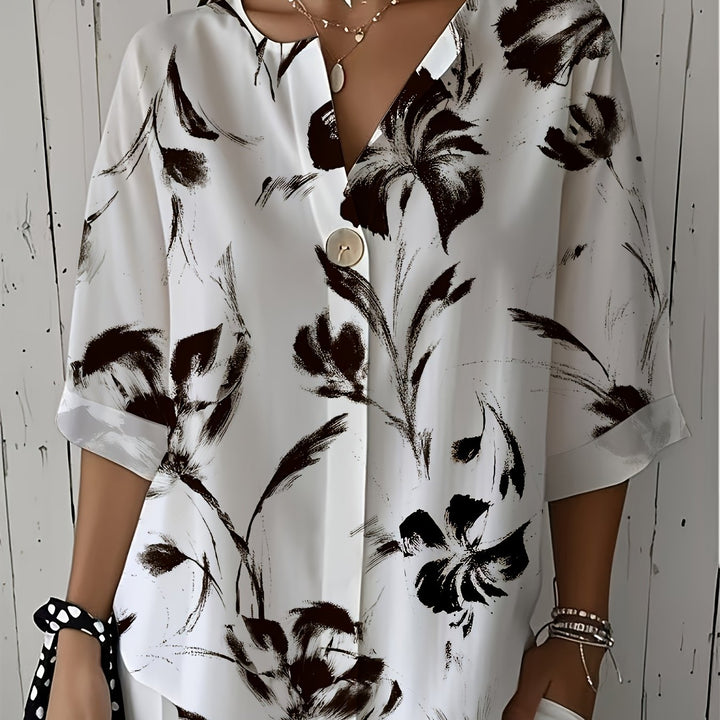 Selira™ | Watercolour Floral Long Sleeve Blouse 4