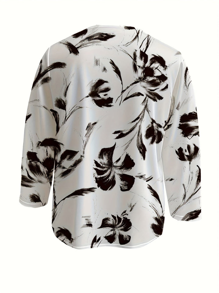 Selira™ | Watercolour Floral Long Sleeve Blouse 5