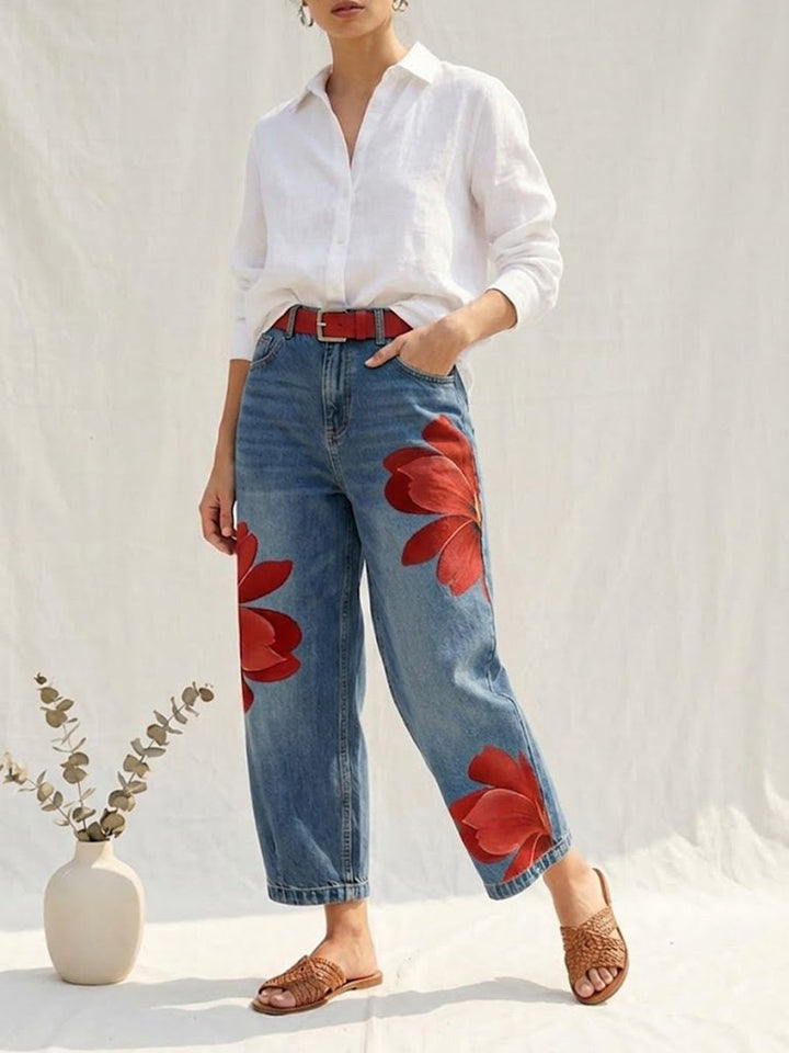 Sophia - Elegant Floral Pants 0
