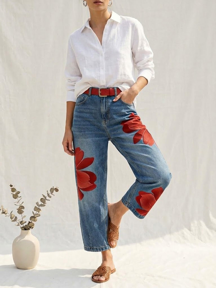 Sophia - Elegant Floral Pants 1