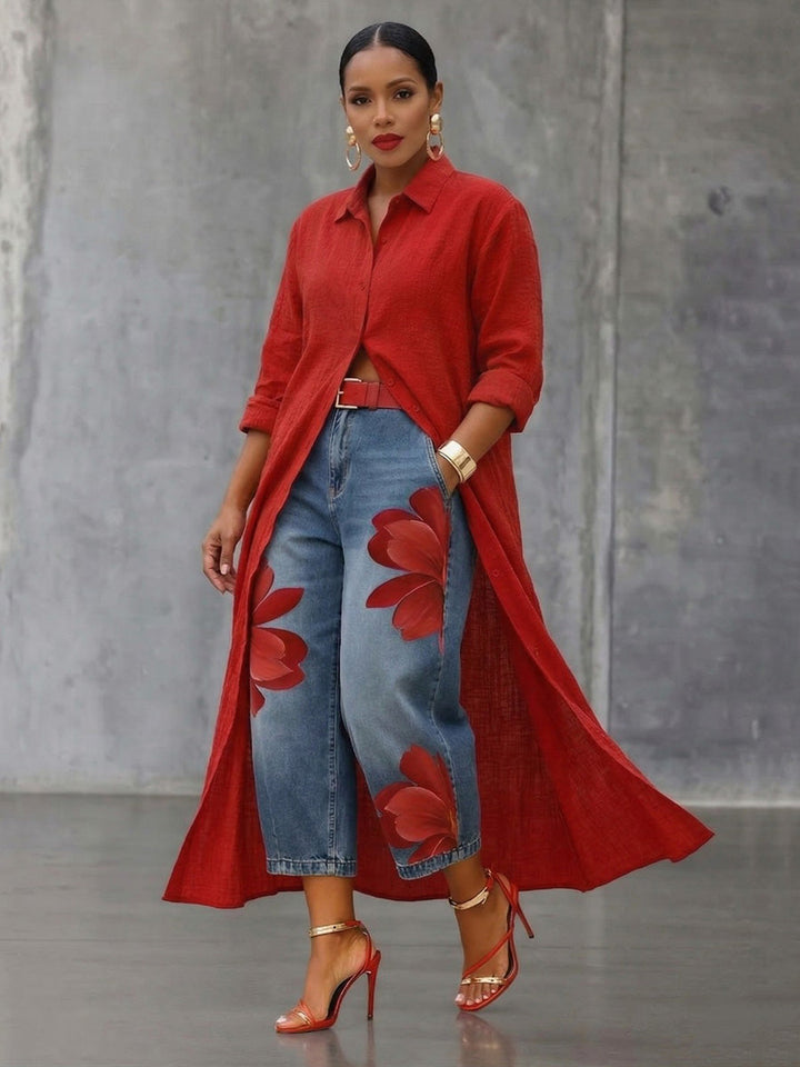 Sophia - Elegant Floral Pants 7