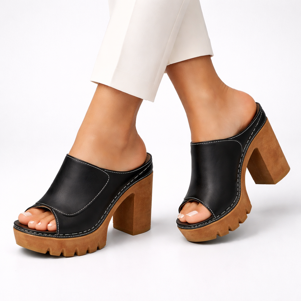 Sophia | Black Platform Heels for Women 1