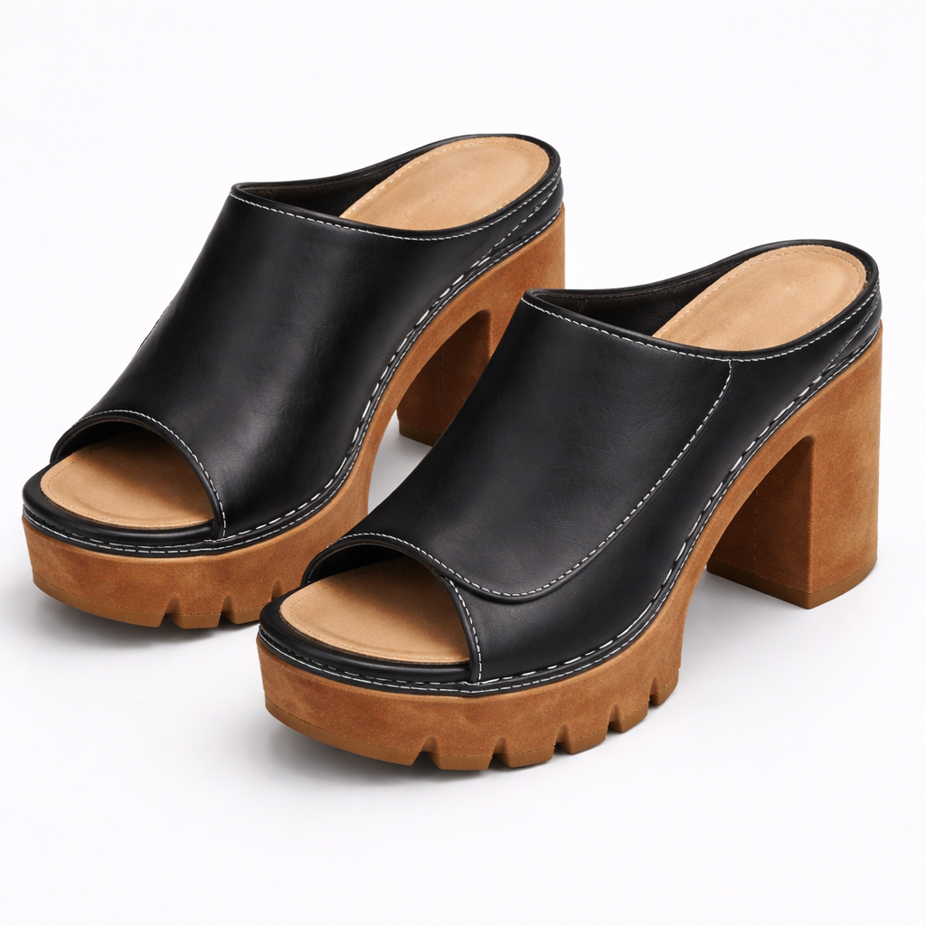 Sophia | Black Platform Heels for Women 8