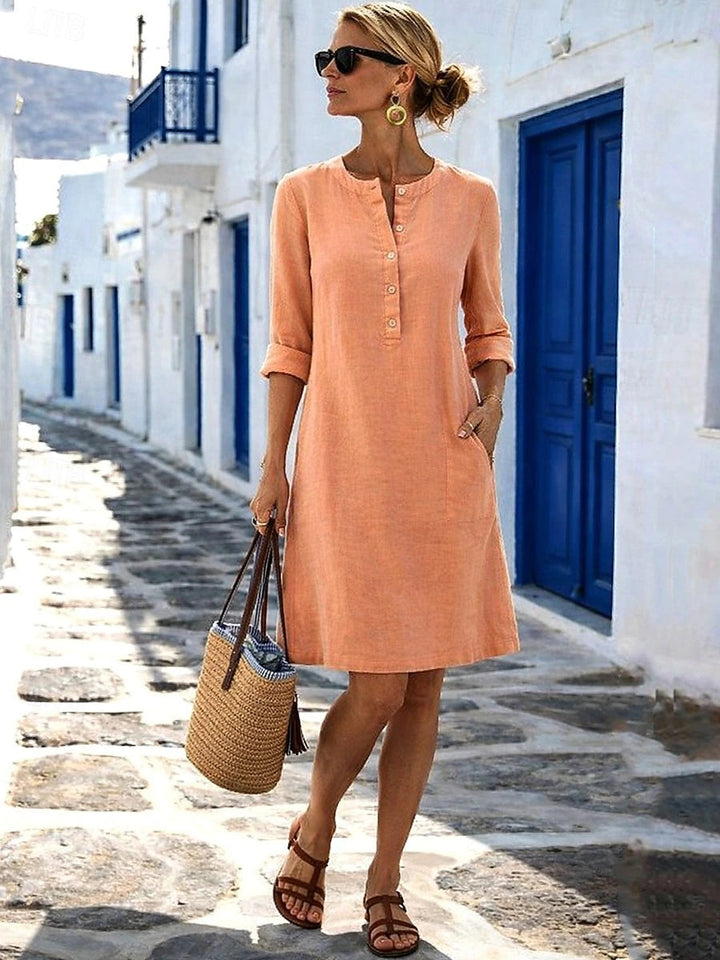 Sophia | Elegant White Midi Dress for Women 0
