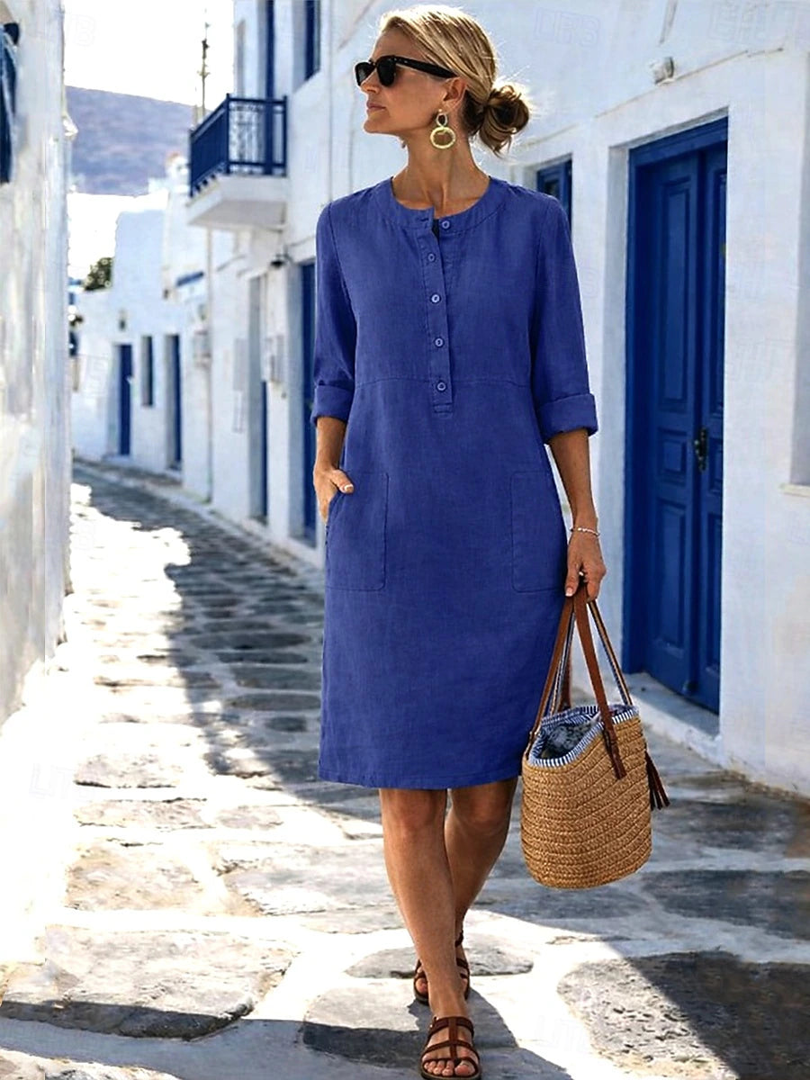 Sophia | Elegant White Midi Dress for Women 1