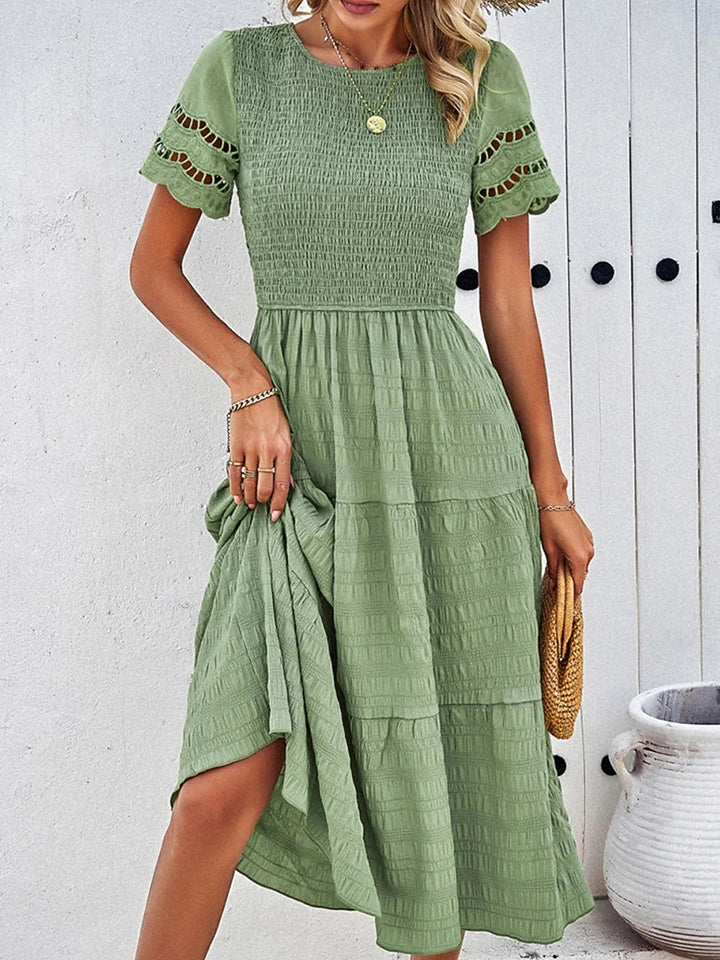 Sophia | Elegant White Midi Dress for Women 1