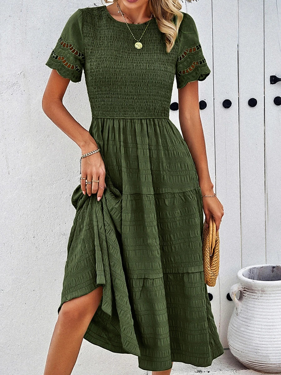 Sophia | Elegant White Midi Dress for Women 3