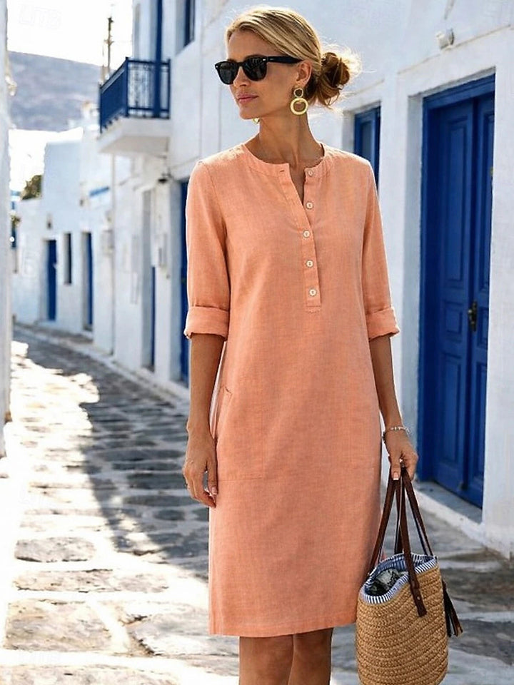 Sophia | Elegant White Midi Dress for Women 6