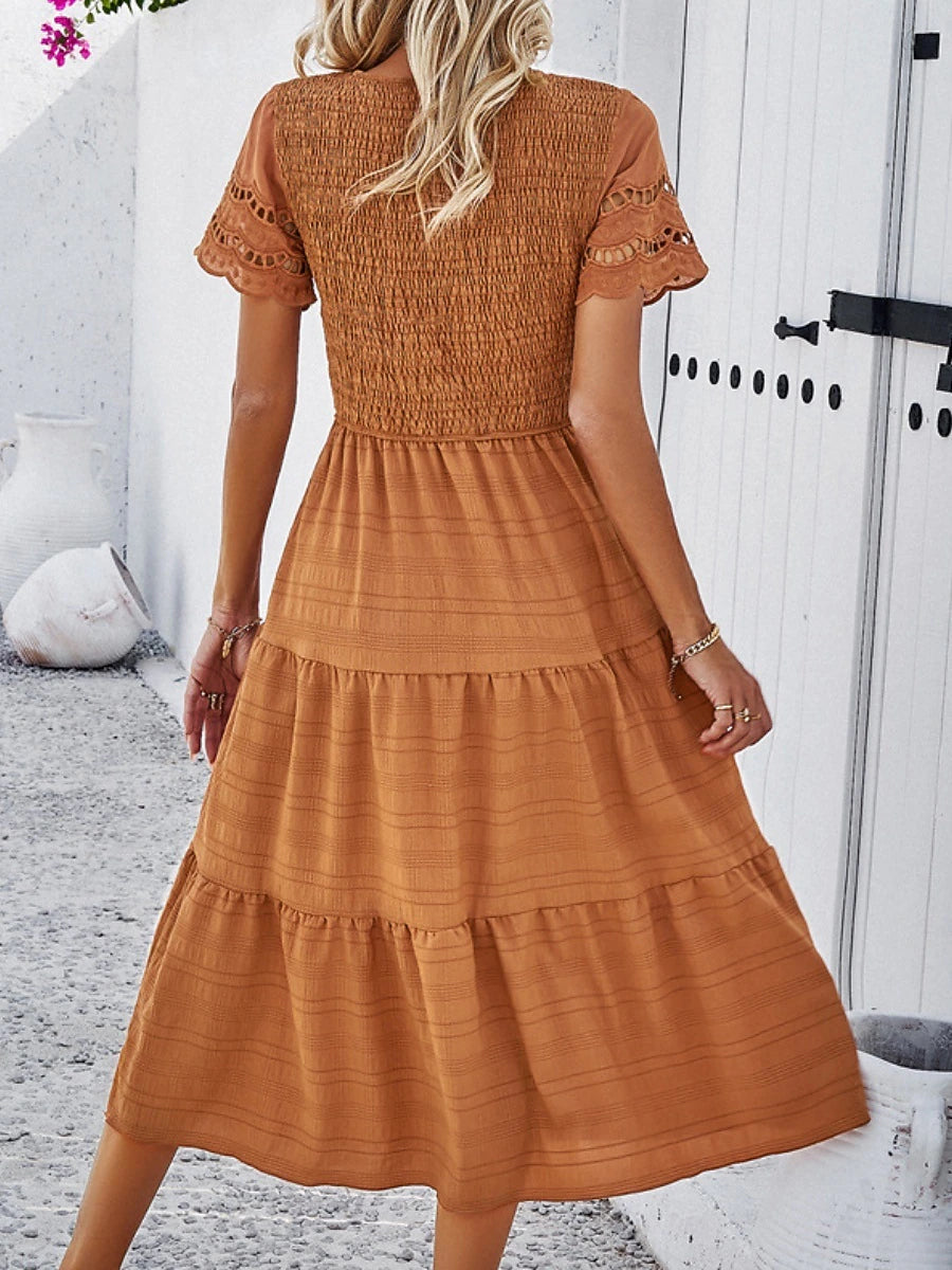 Sophia | Elegant White Midi Dress for Women 6