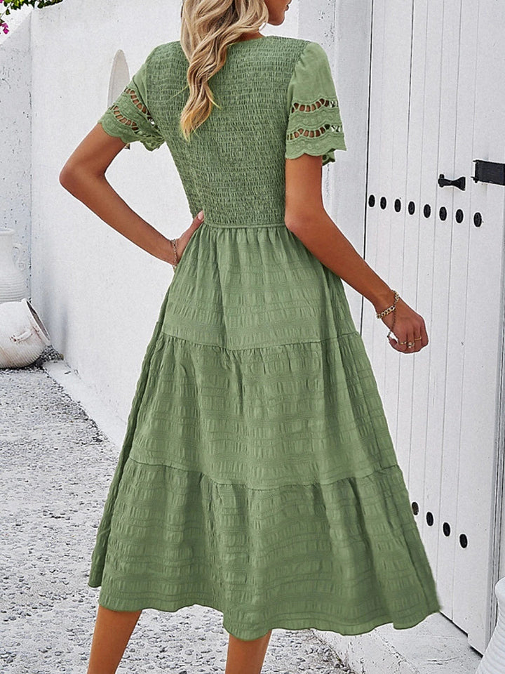 Sophia | Elegant White Midi Dress for Women 7