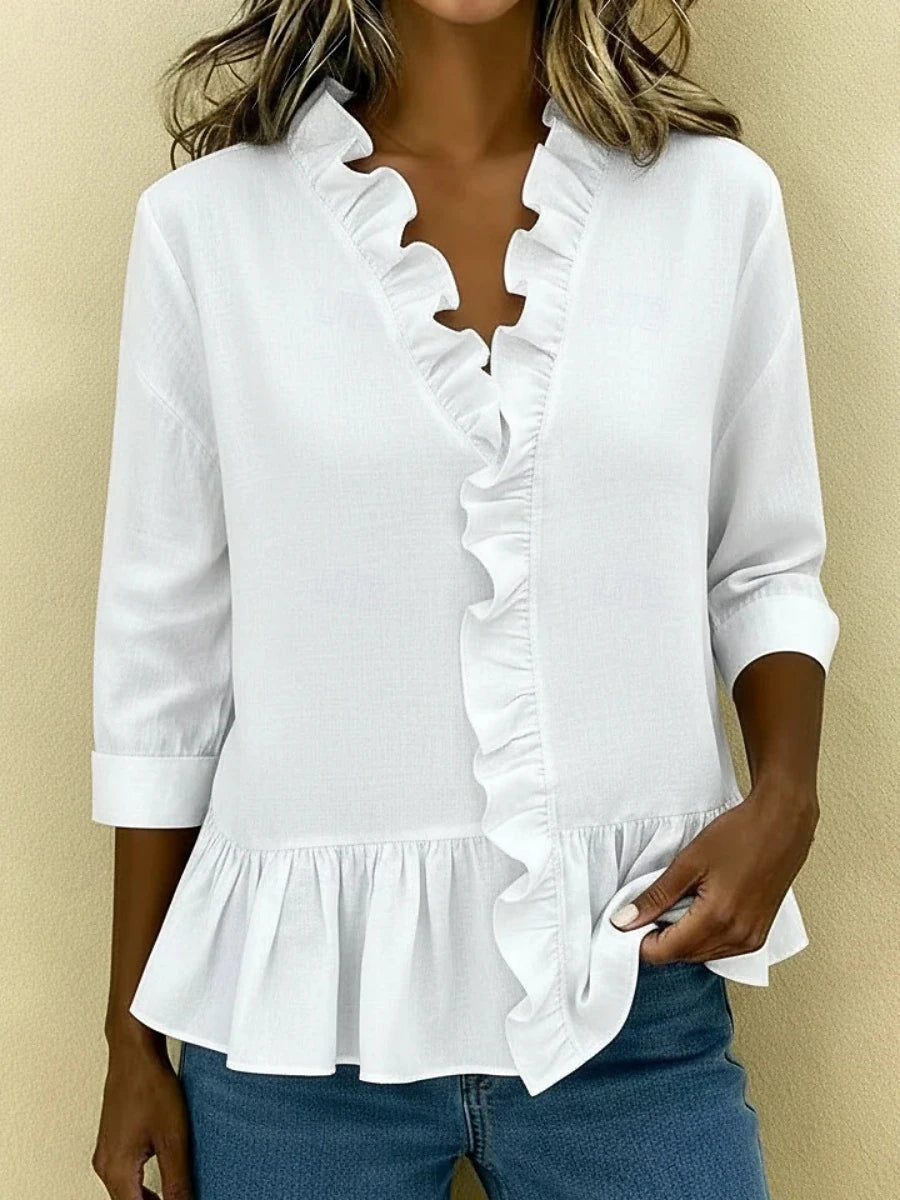 Sophia | White Silk Blouse for Women 2