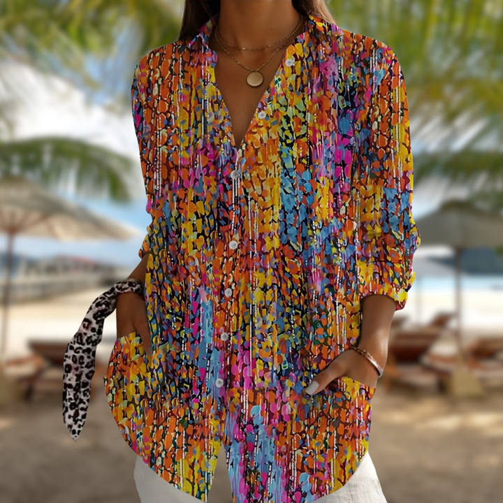 THALINA™ | FLORAL LONG-SLEEVE BLOUSE 0